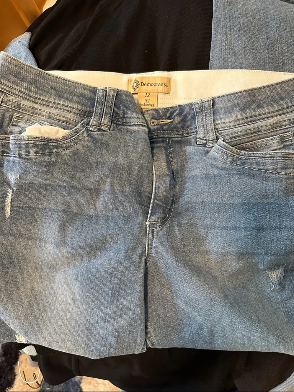 Democracy Faded Light Blue Denim Jeans - Picture 1 of 4